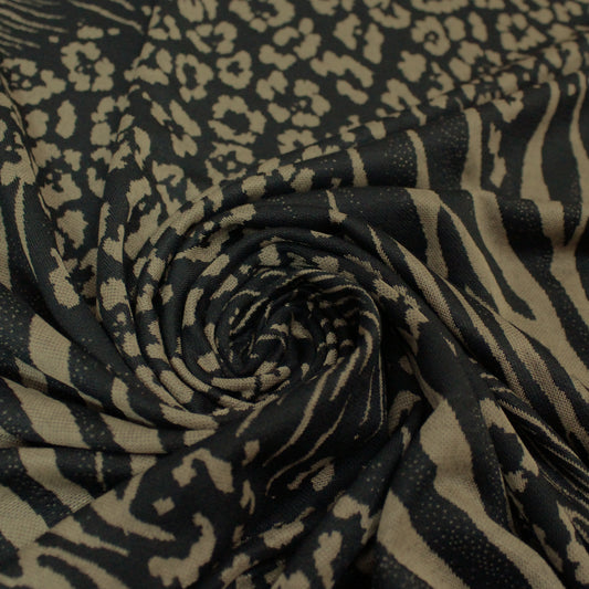D&G animal print jacquard viscose knit - black and tan