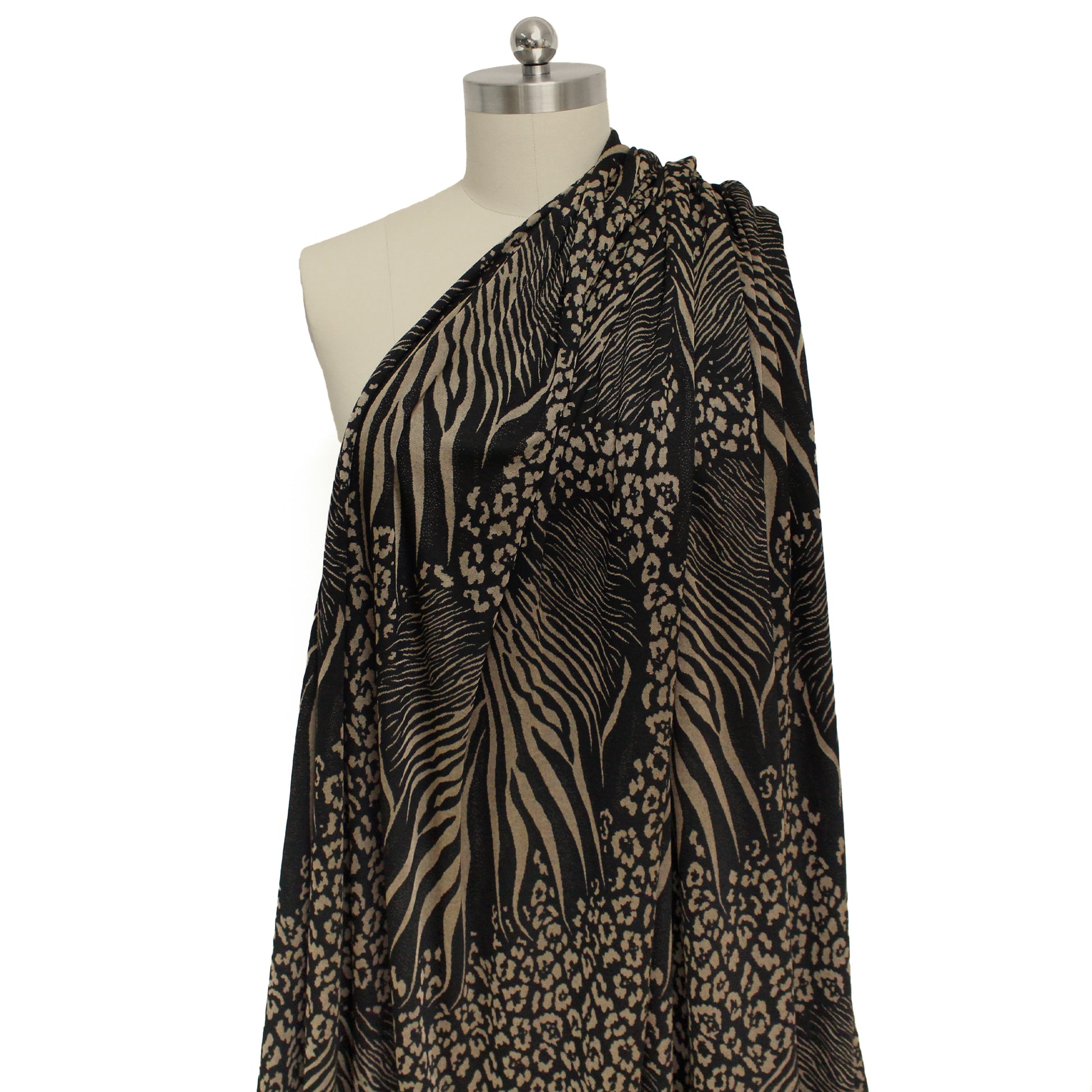 D&G animal print jacquard viscose knit - black and tan