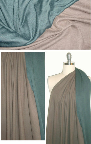 Italian forest/mocha 2-ply viscose jersey knit 1.125 yds