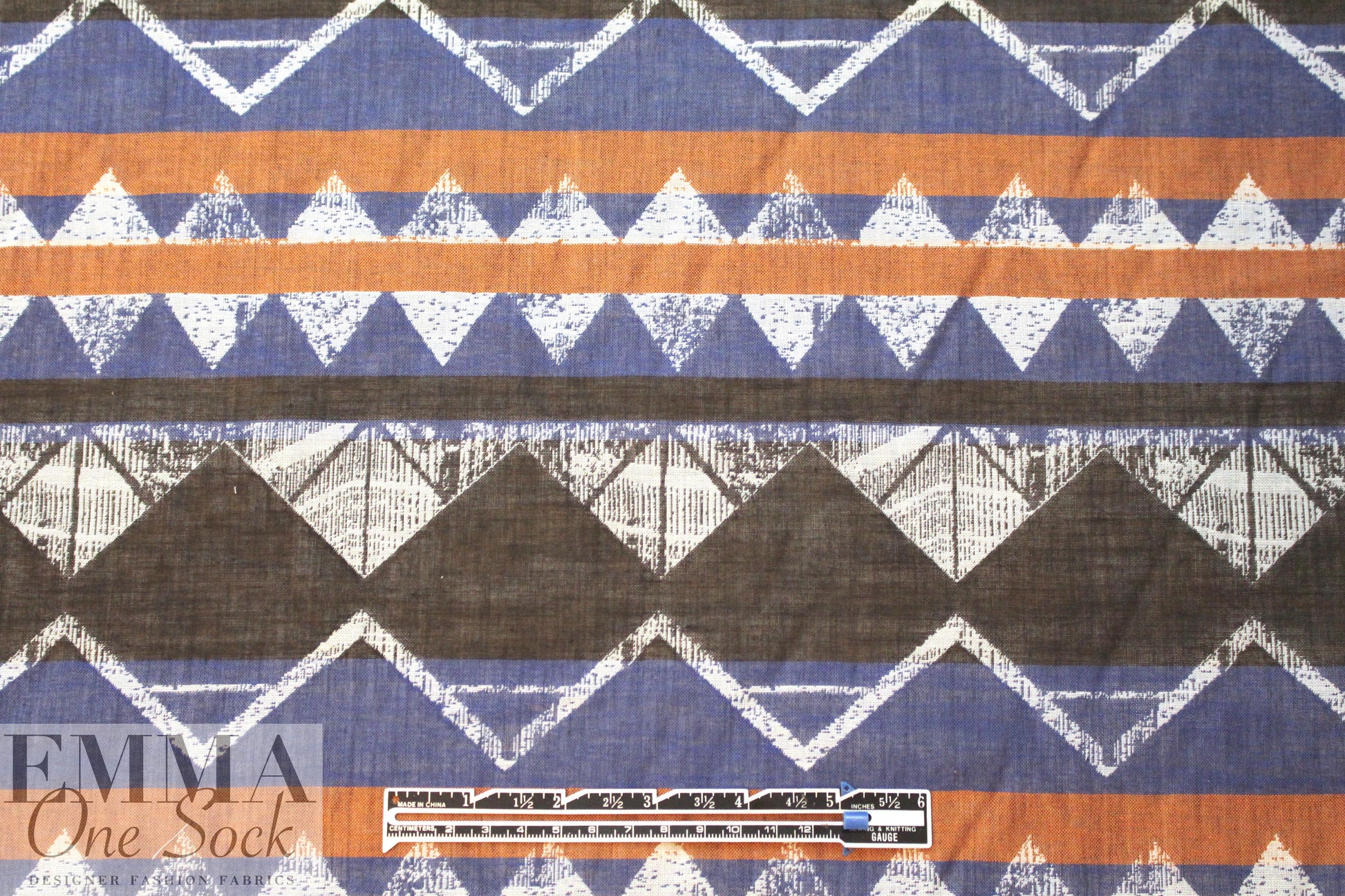 Italian cotton 2-ply woven - wood block stripe