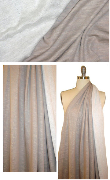 Italian 2-ply viscose/lycra knit - khaki/off white