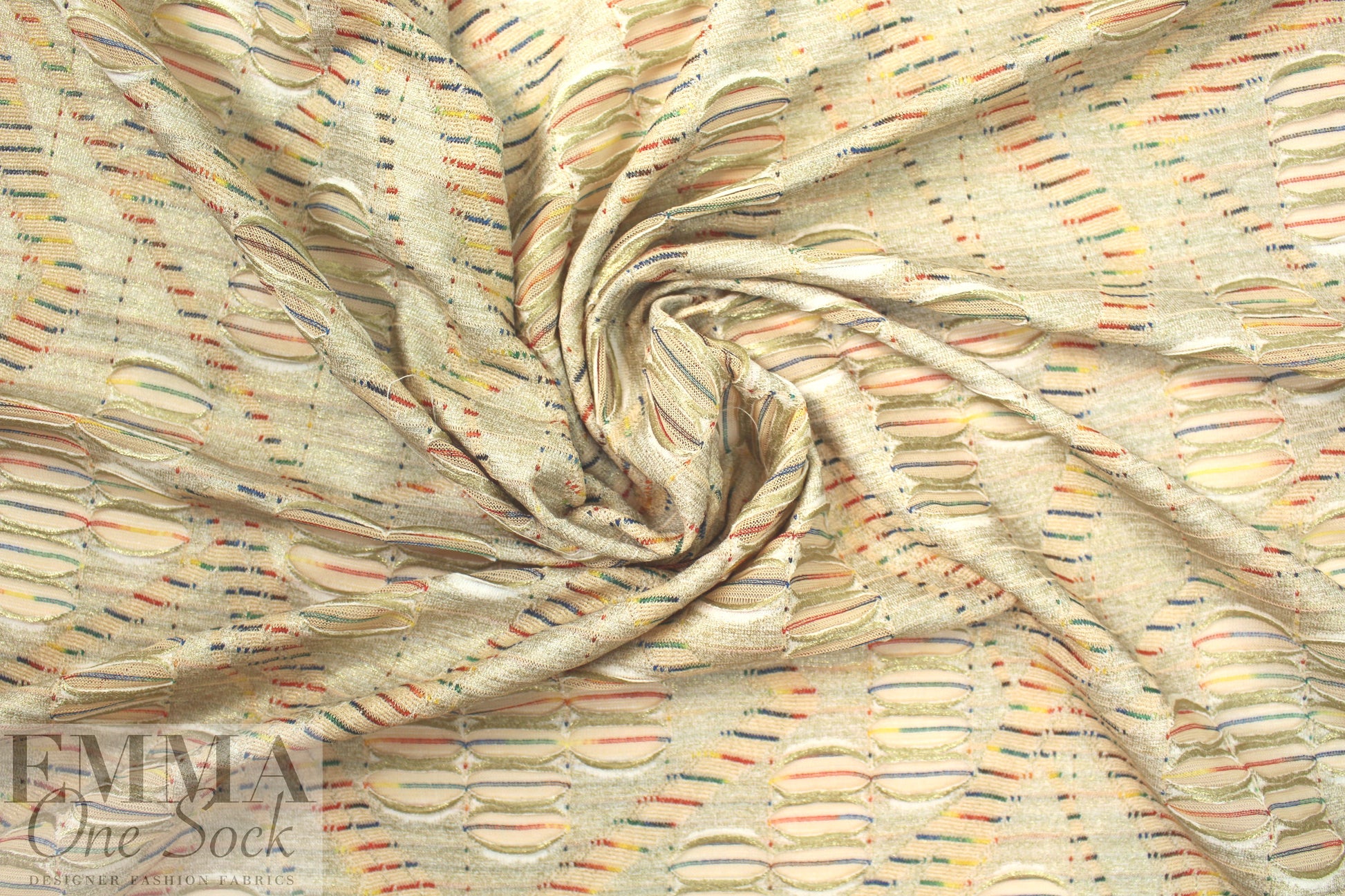 NY designer 'criss cross' metallic yarn dye 2-ply knit 1.5 yds