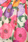 Italian digital dahlia 2-ply poly crepe 2.5 yds Minor Flaw