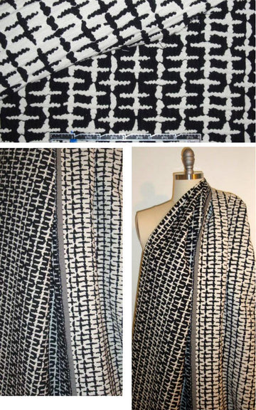 NY designer reversible graphic 2-ply textured brocade