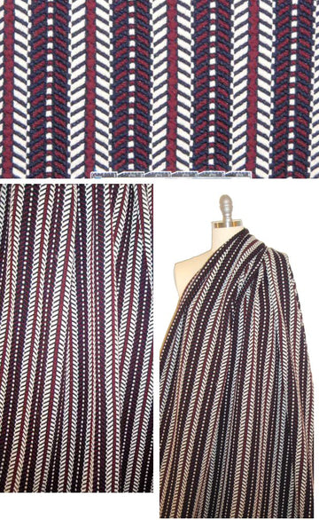 Italian textured chevron stripe design 3-ply knit  1.75 yd