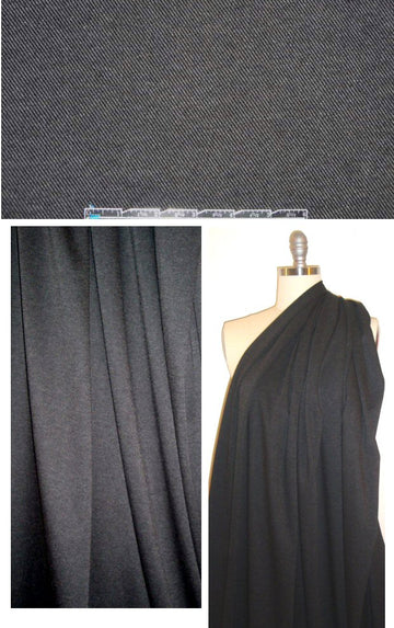twill weave jacquard doubleknit - black/gray 1.125 yds