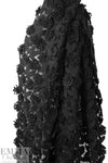 CA designer fancy 3-D floral guipure lace - jet black 2 yd