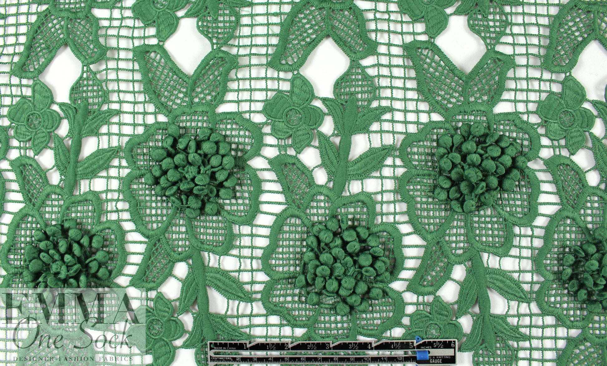NY designer fancy 3-D floral guipure lace - ivy