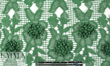 NY designer fancy 3-D floral guipure lace - ivy