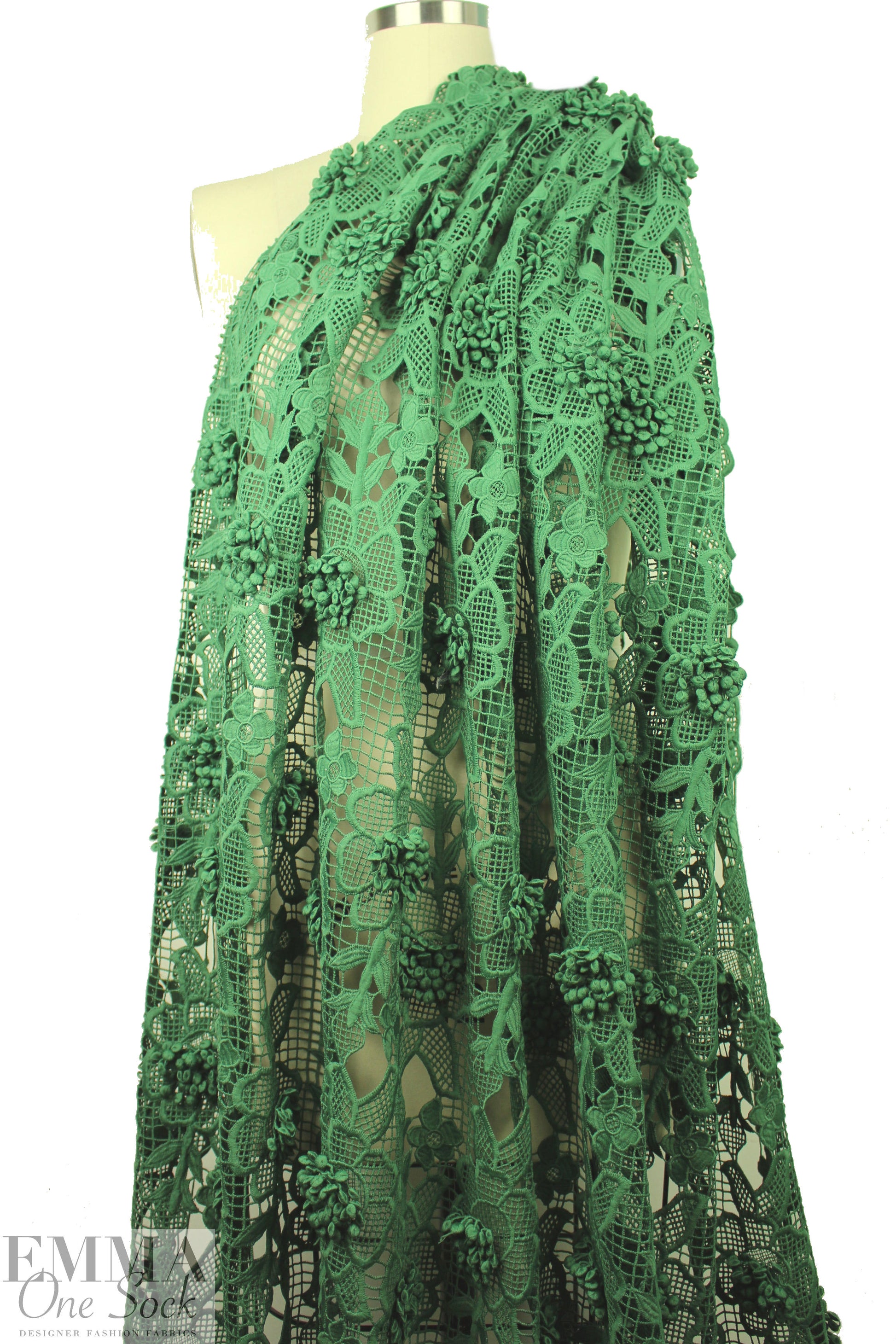 NY designer fancy 3-D floral guipure lace - ivy