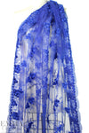NY designer soutache embroidered mesh - sapphire 2 yd