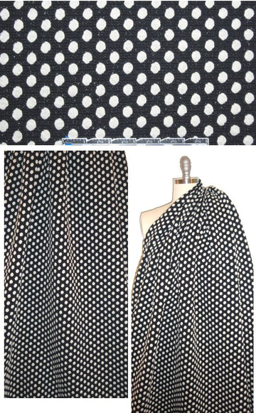 Italian textured polkadot 3-ply knit - black/white 2.25 yd