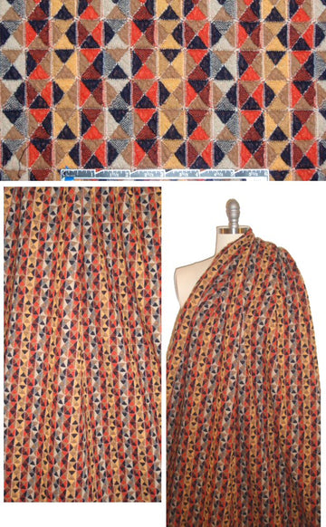 Italian textured graphic 3-ply knit - spice/midnight