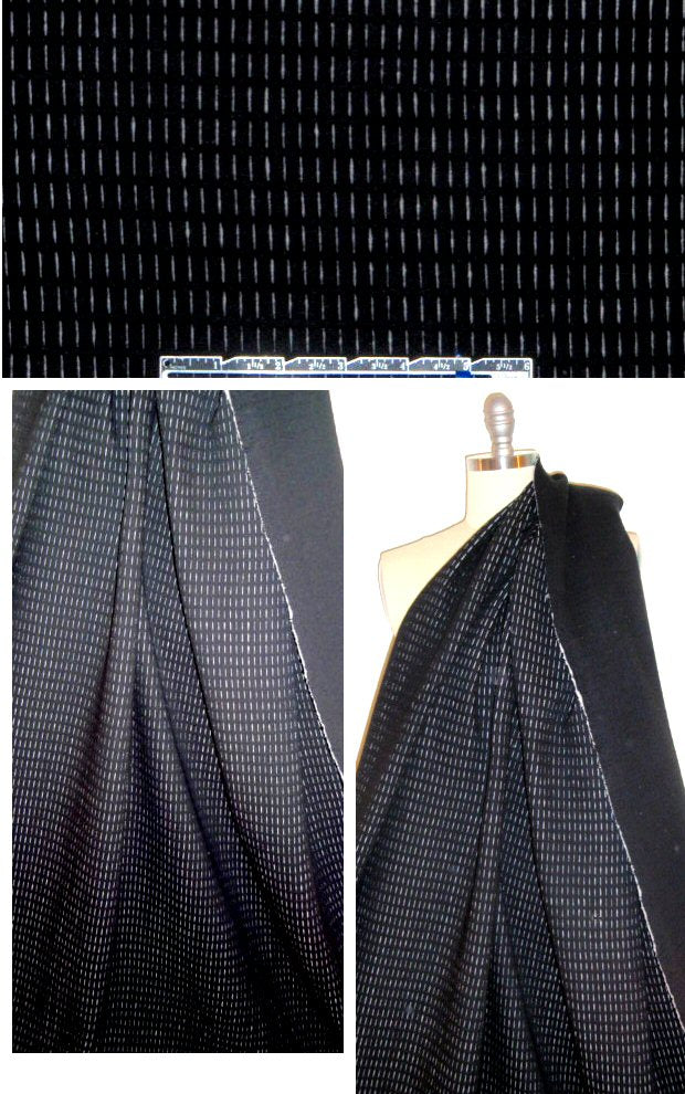 Rebecca Tayl0r 3-ply 'slitted' cotton knit - black