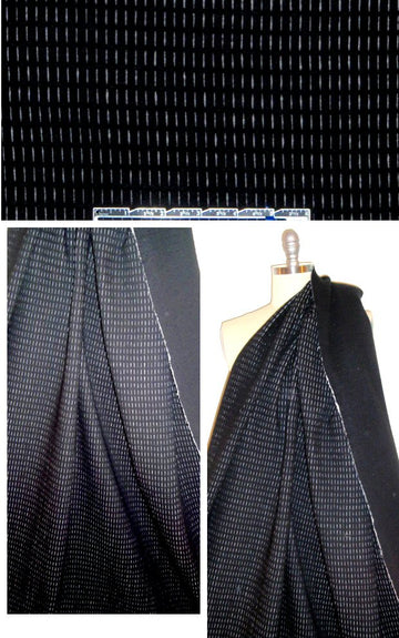 Rebecca Tayl0r 3-ply 'slitted' cotton knit - black
