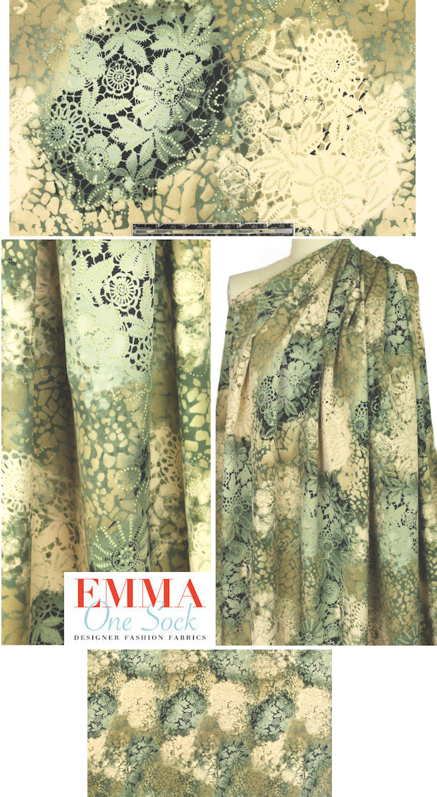 NY designer lacey montage 3-ply silk - sage/khaki