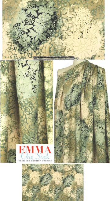 NY designer lacey montage 3-ply silk - sage/khaki