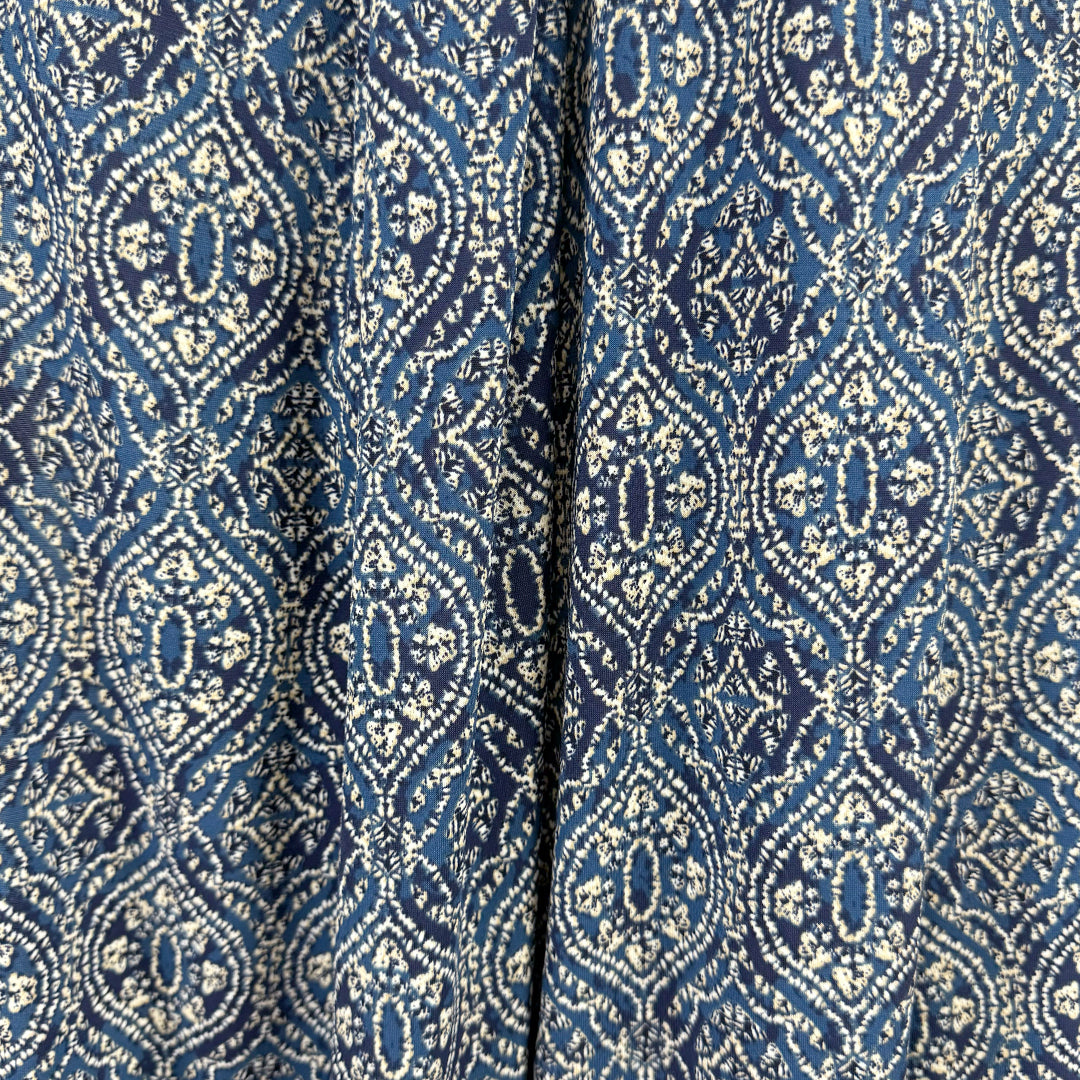 'blue medallion' lightweight jersey knit 1.75 yds
