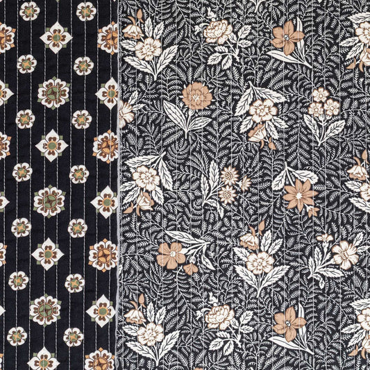 quilted jacketwear, cotton face pre-quilted and lined "folk floral"