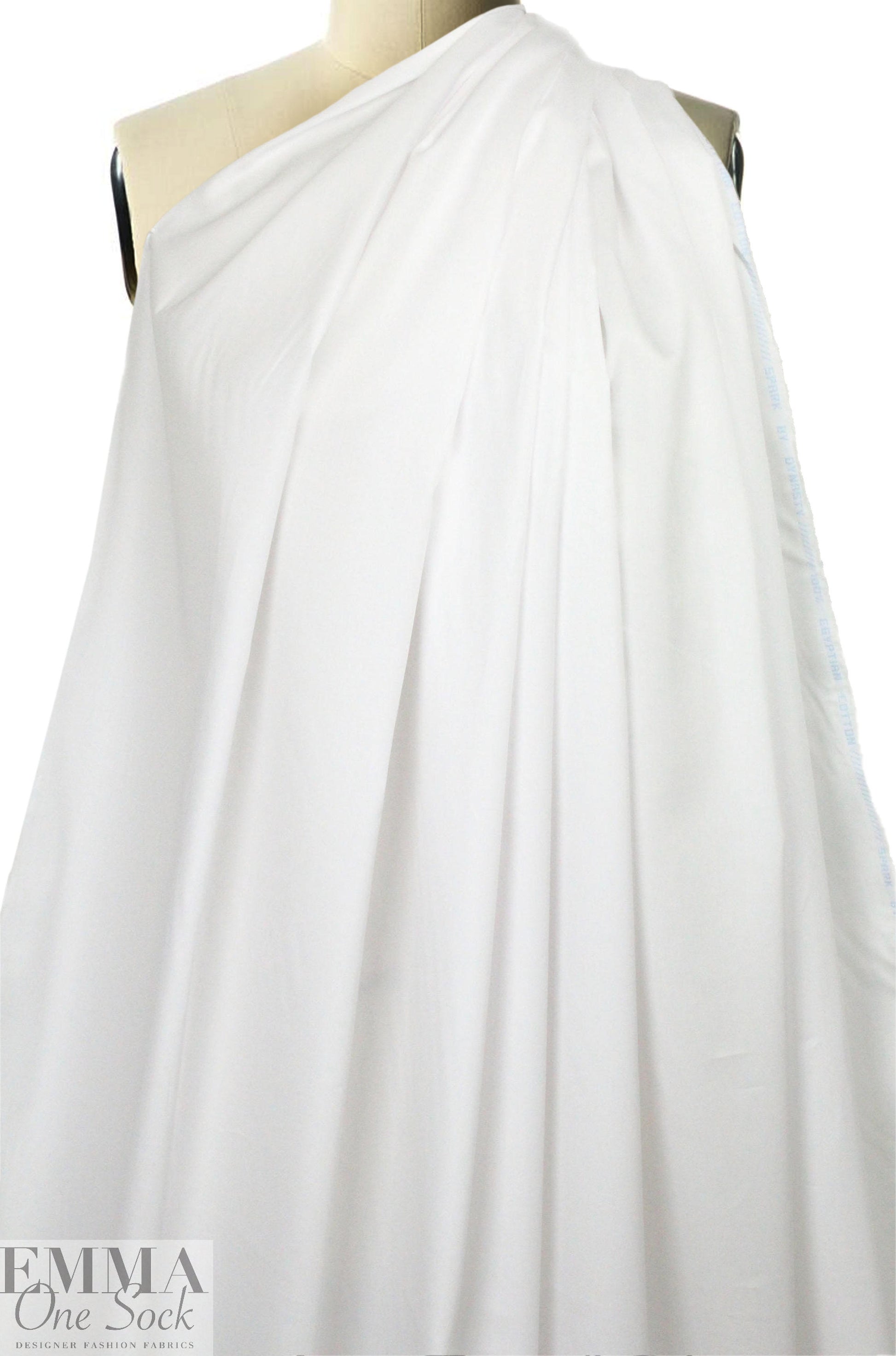Giza 100% egyptian cotton shirting - optic white 1 yard
