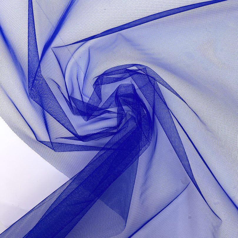 Italian, sheer and structured crisp mesh - amparo blue