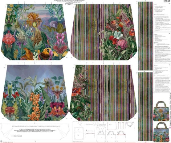 Dutch 'dramatic garden' canvas bag panel *pattern included*