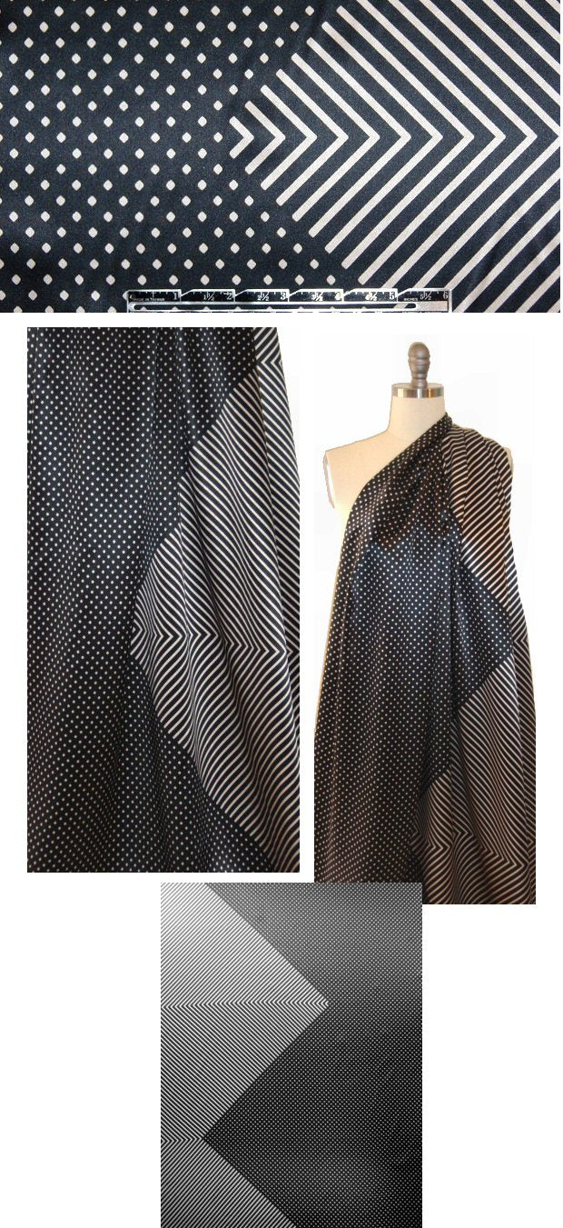 NY designer dot/stripe/chevron silk charmeuse