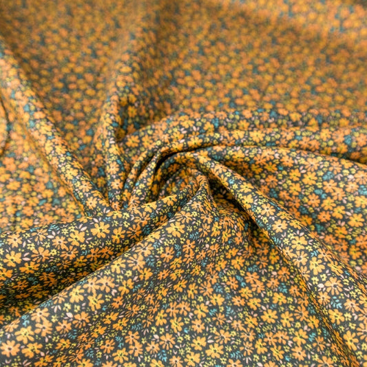 Dutch 'ditsy floral' cotton poplin - pumpkin