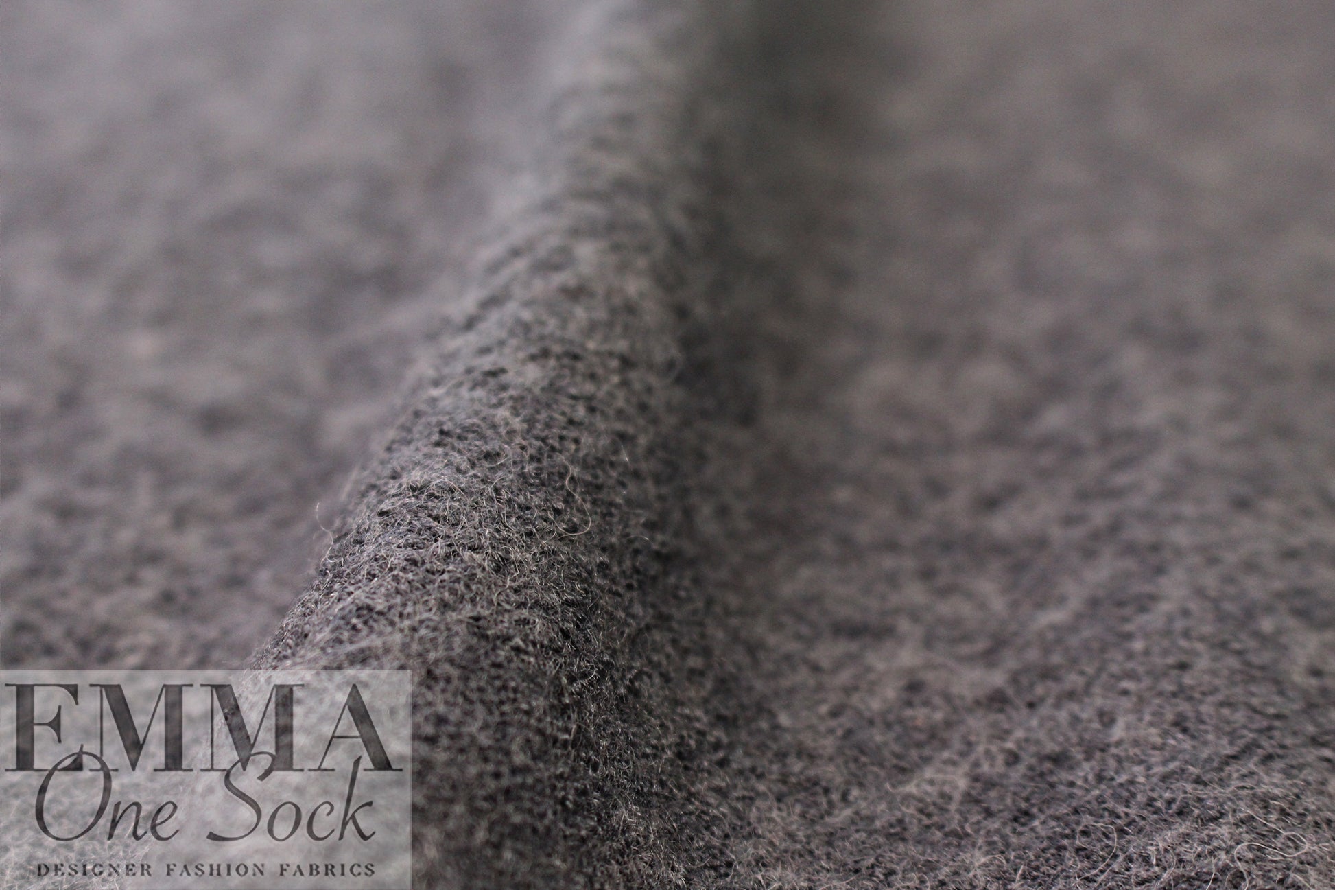 viscose/wool boucle knit suiting - charcoal 3 yd
