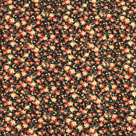 Dutch digital cotton knit 'cottage rose' Oeko-Tex cert.