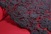 reembroidered double scallop floral lace - black