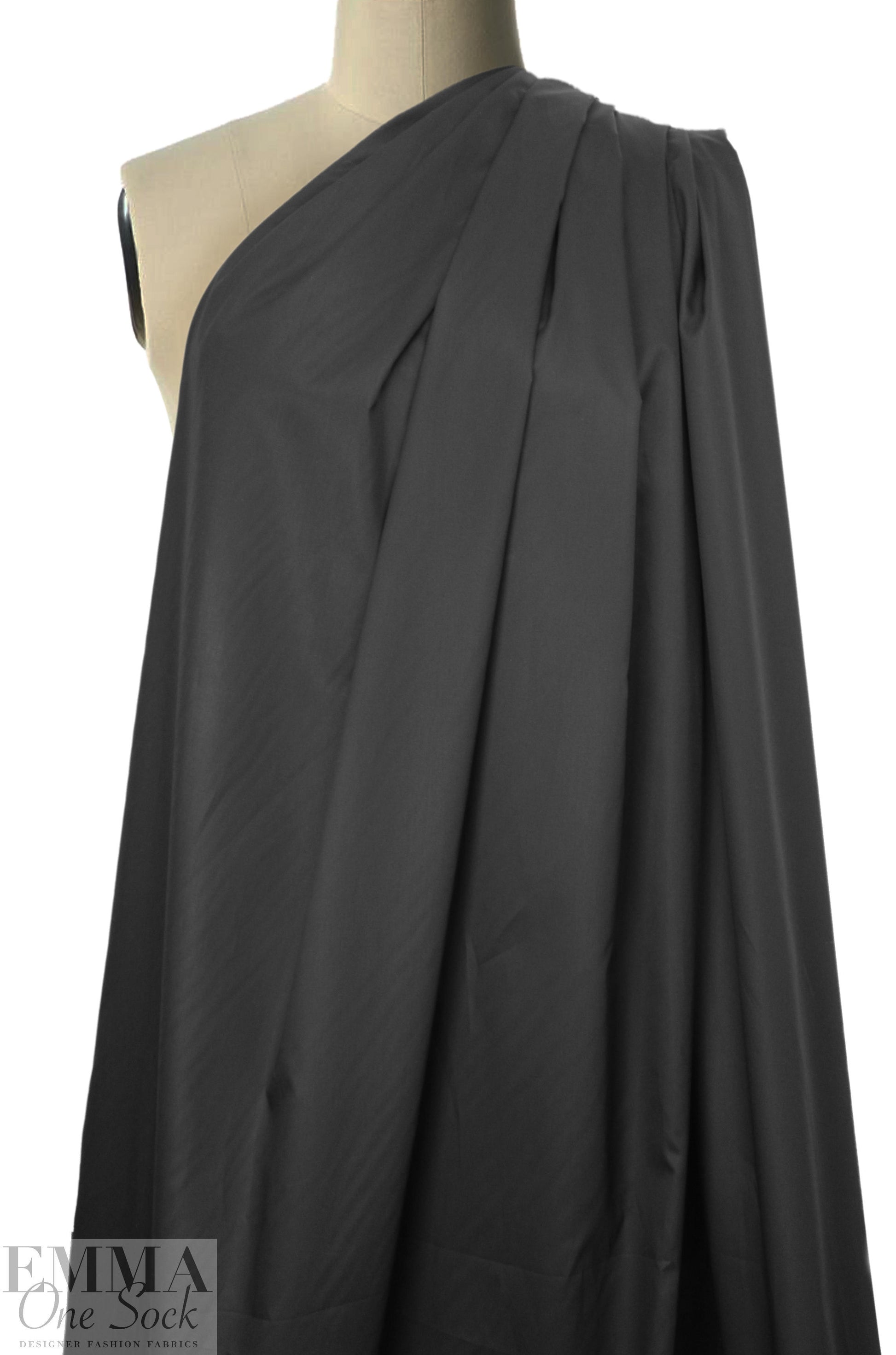 Cairo matte finish egyptian cotton shirting - black 1 yard