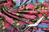 NY designer textured floral brocade - magenta/sapphire