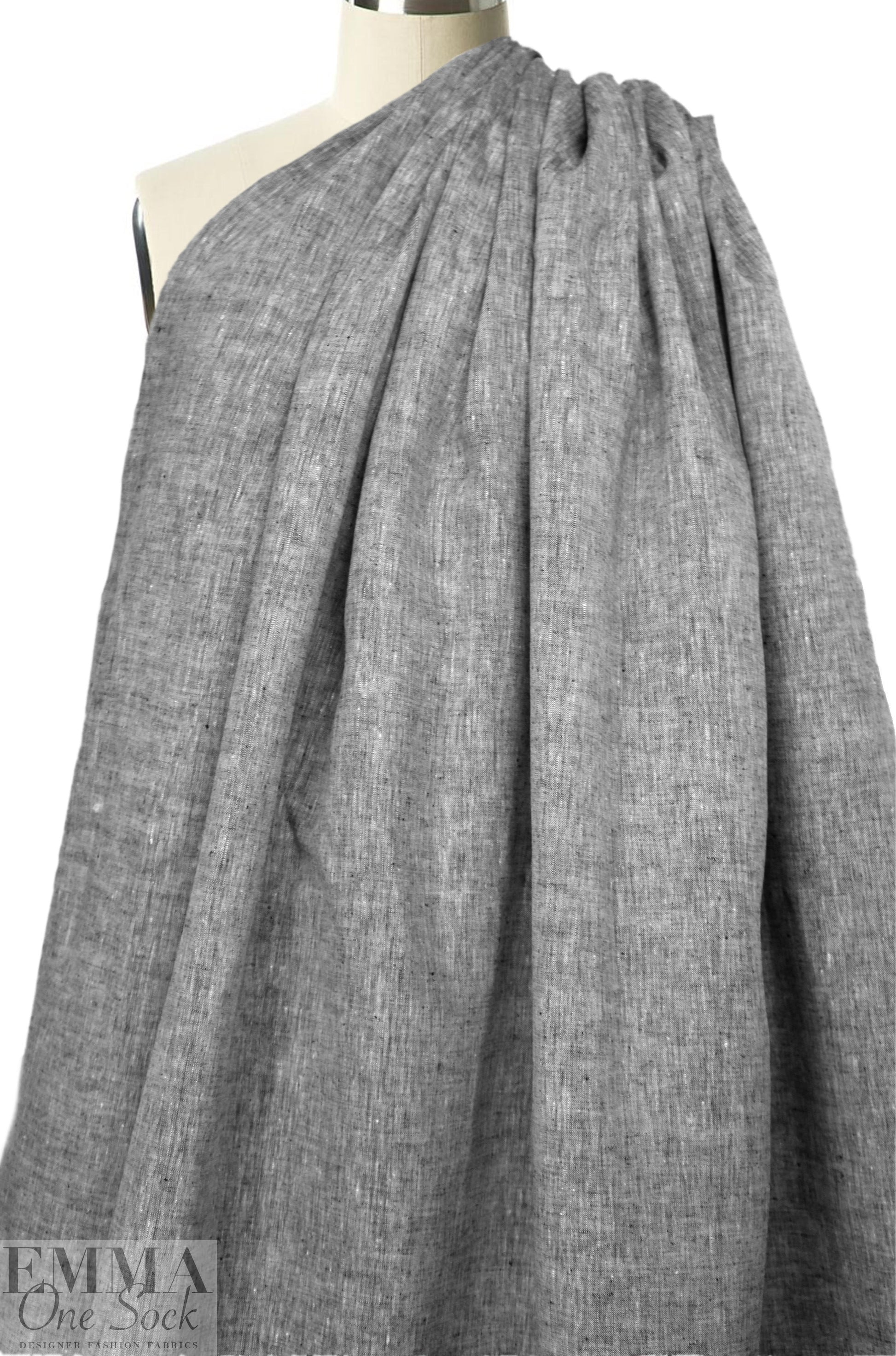fine quality cross dye linen - black/white 1.25 yds
