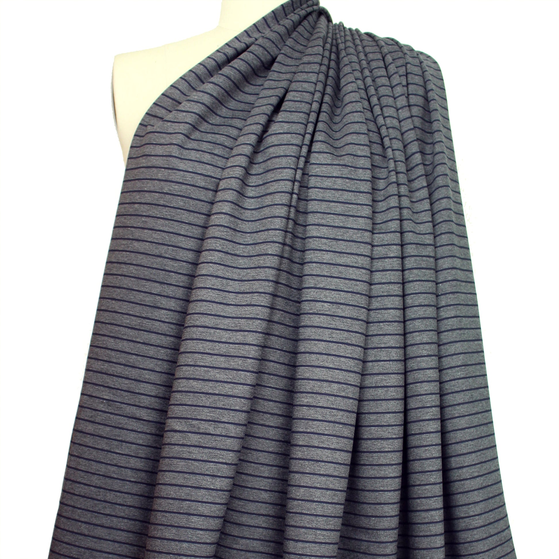 4-way stretch ponte - charcoal heather / navy