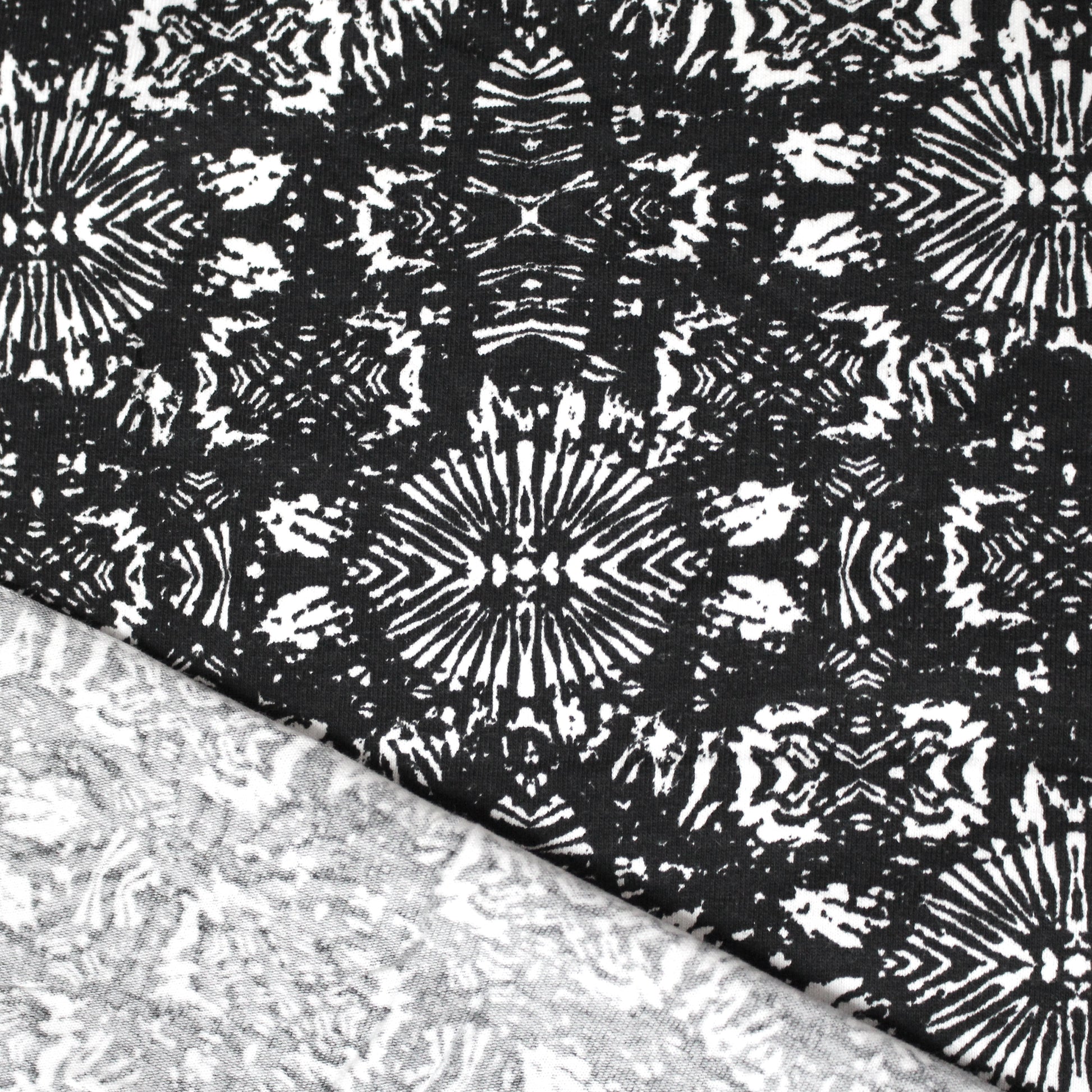Italian 'edgy print' cotton jersey - black/white