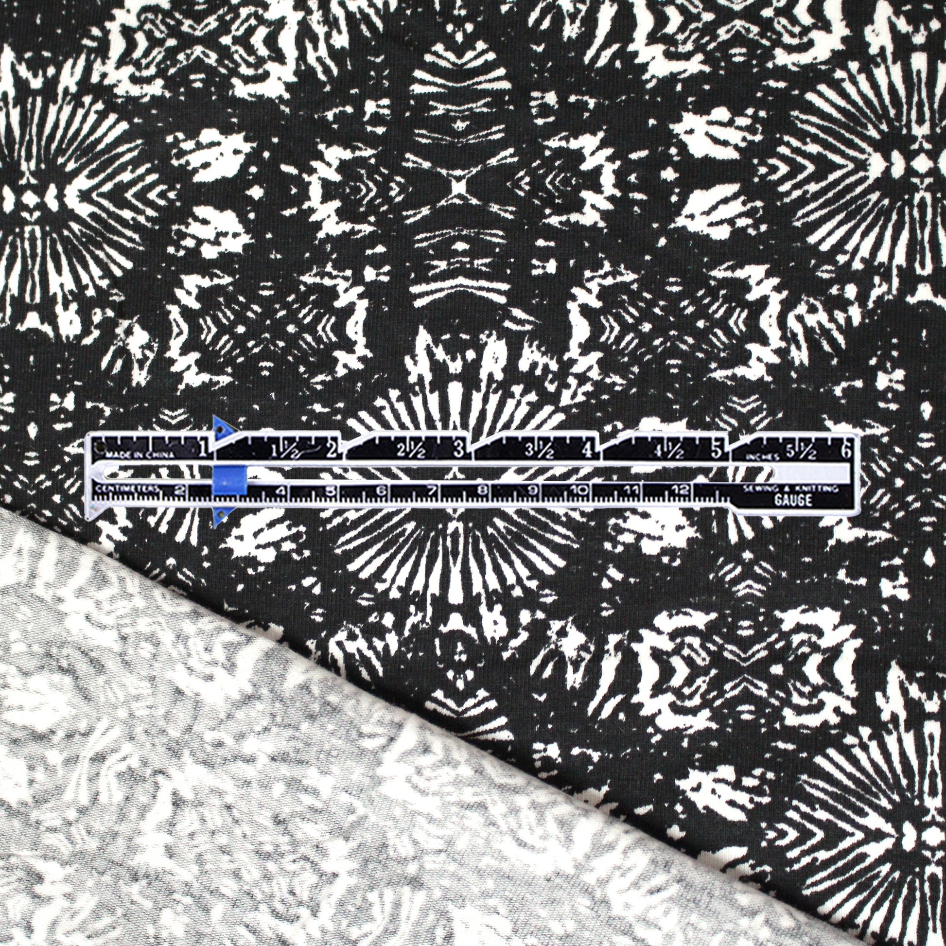 Italian 'edgy print' cotton jersey - black/white