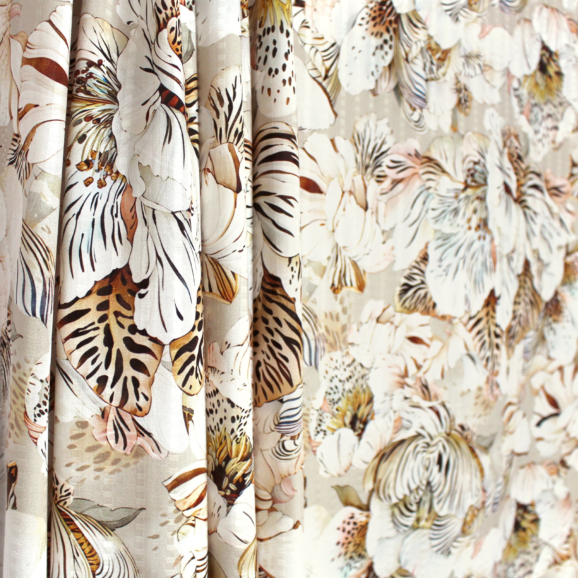 'tiger lily' overprinted jacquard viscose woven