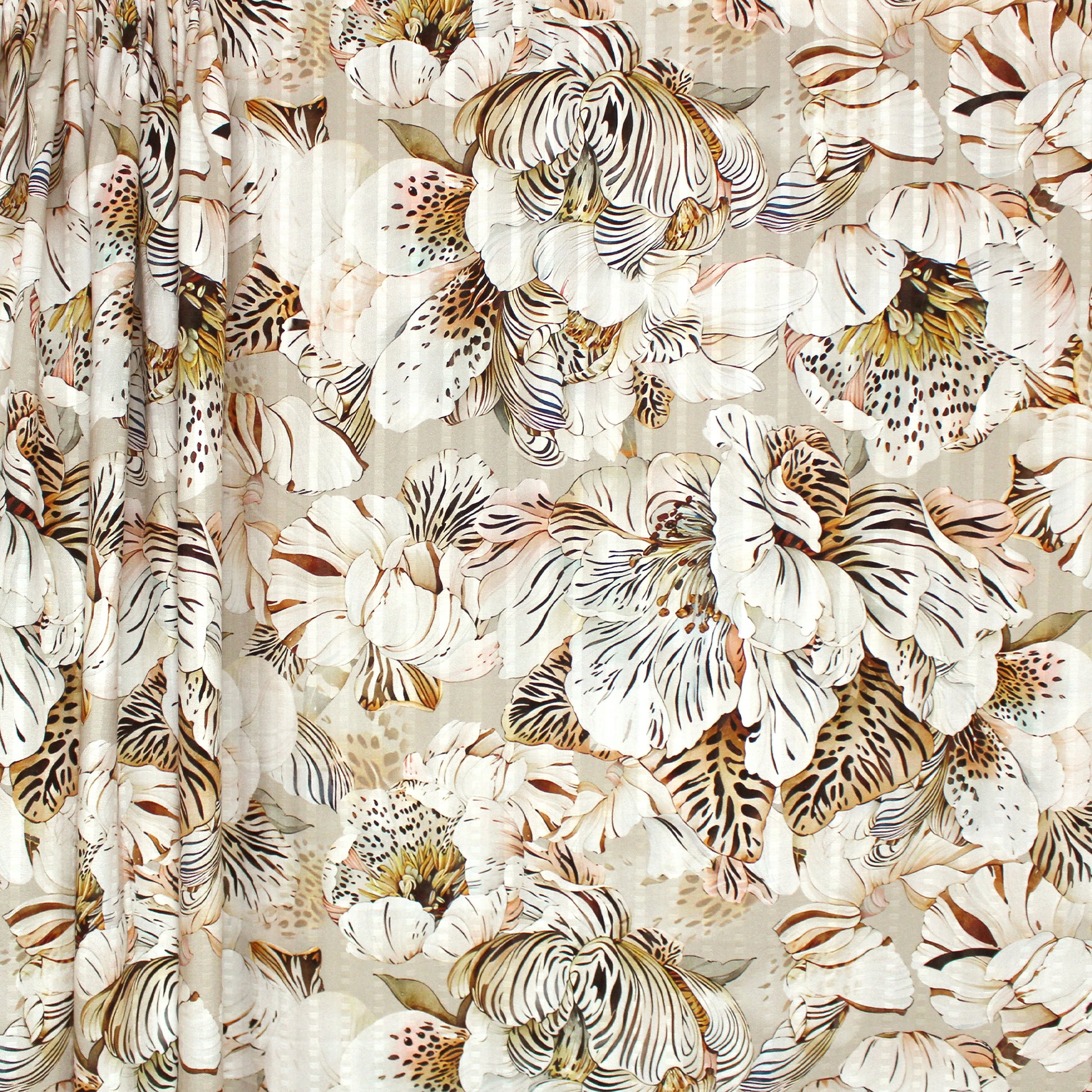 'tiger lily' overprinted jacquard viscose woven