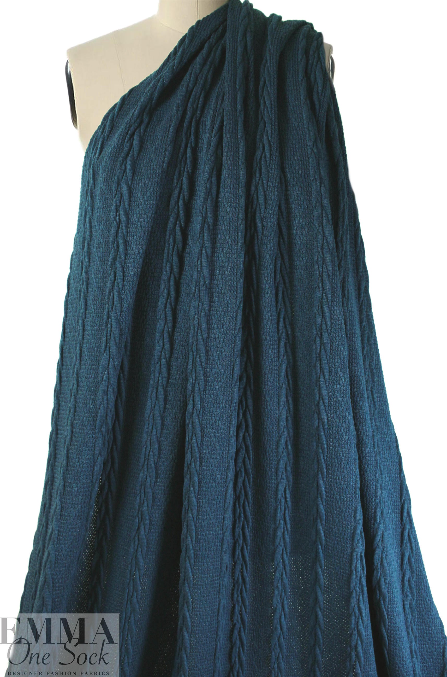 classic cable sweater knit - lagoon blue