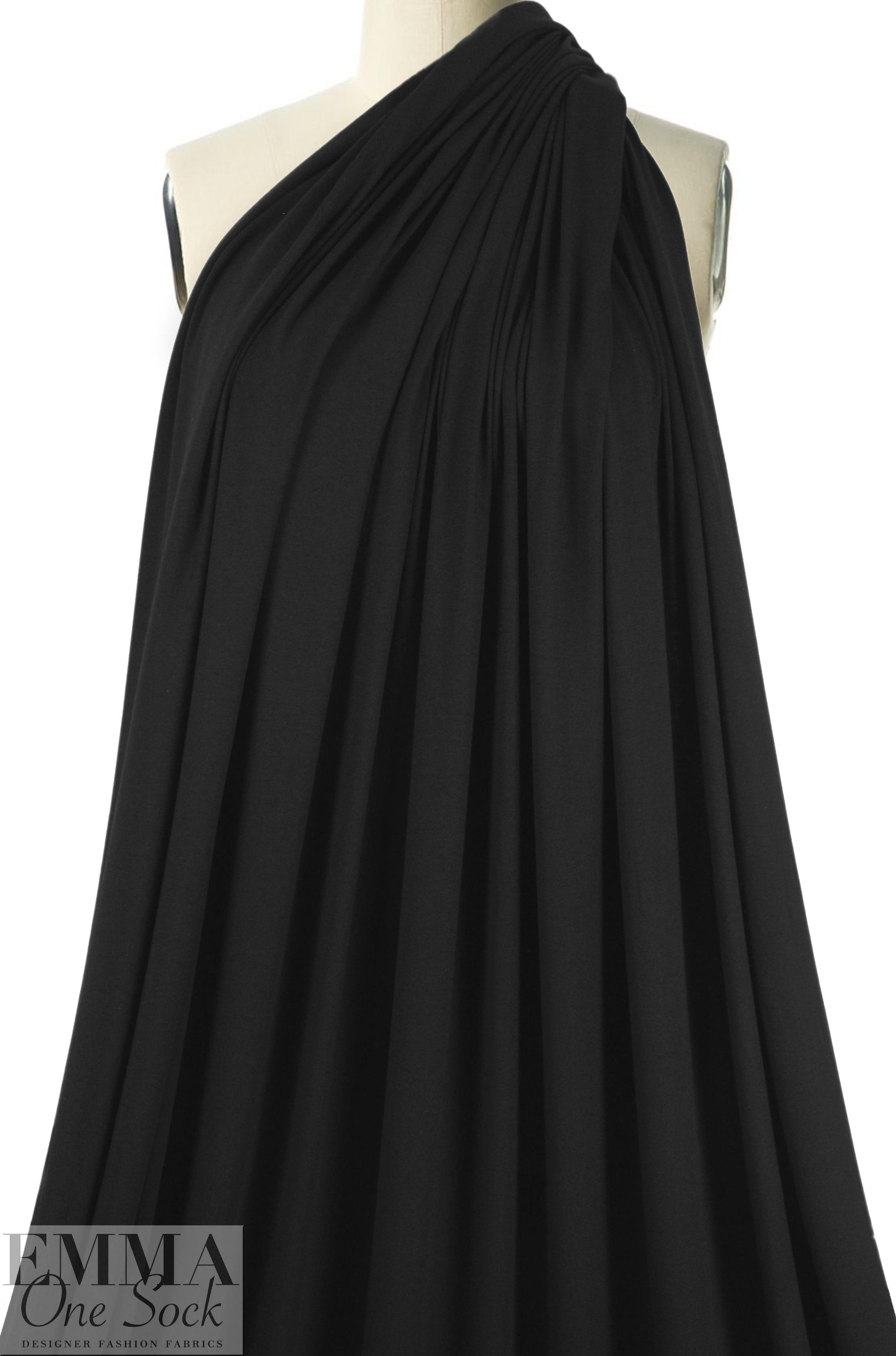 black Oeko-Tex viscose/spandex 4-way jersey  .75 yds