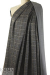 blue/black/ecru window plaid ponte doubleknit
