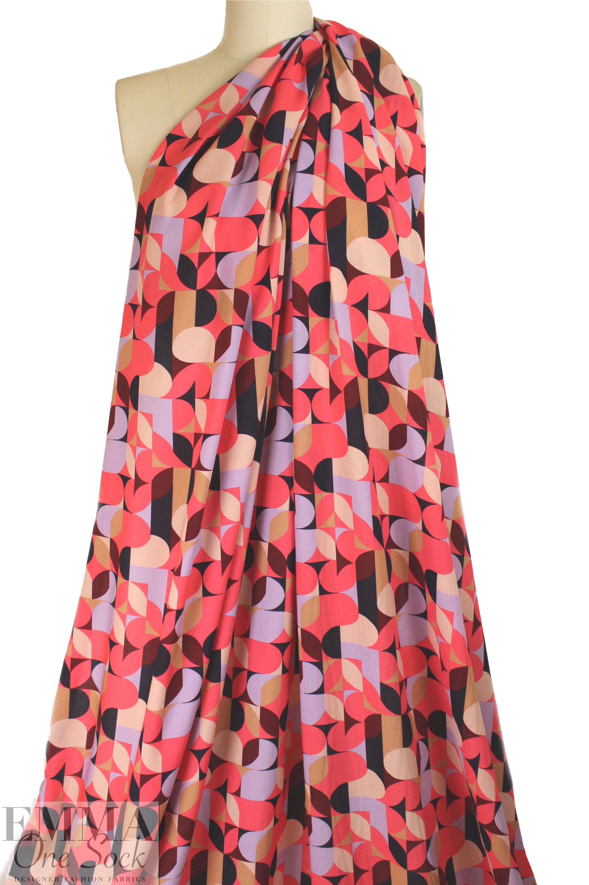 Italian contempo graphic 1 drapey viscose woven 2 yd