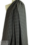 NY designer reversible textured jacquard - blk/gray grid