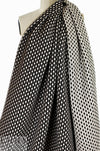 NY designer reversible vertical stretch jacquard - blk/wht