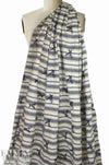 CA designer embroidered cotton damask stripe woven