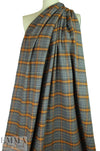NY designer yarn-dye cotton plaid flannel - cinnamon/gray