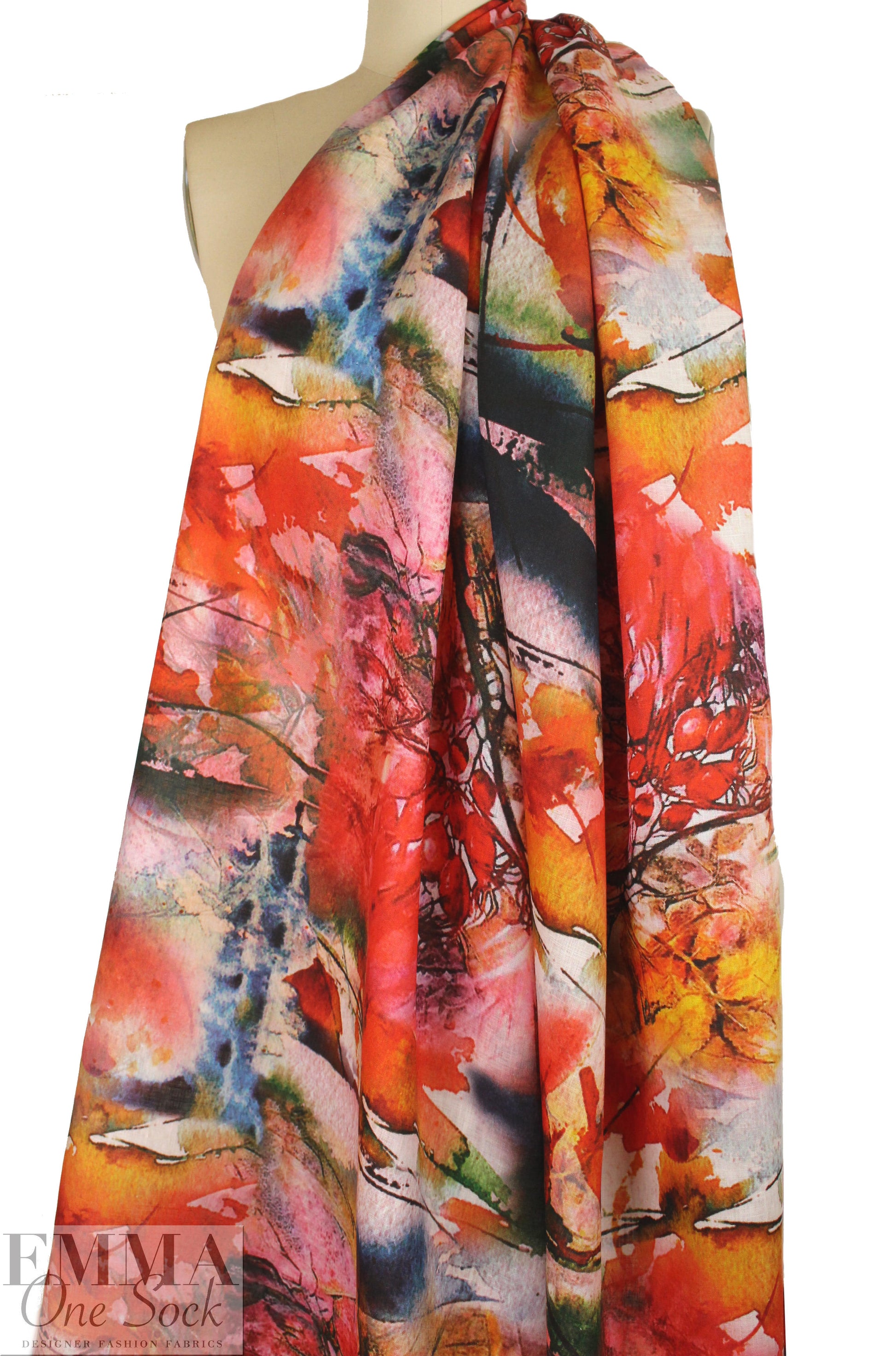 100% linen digital print - arbora abstract 1.25 yds