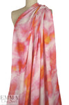 NY designer sunrise abstract silk crepe de chine 2 yd