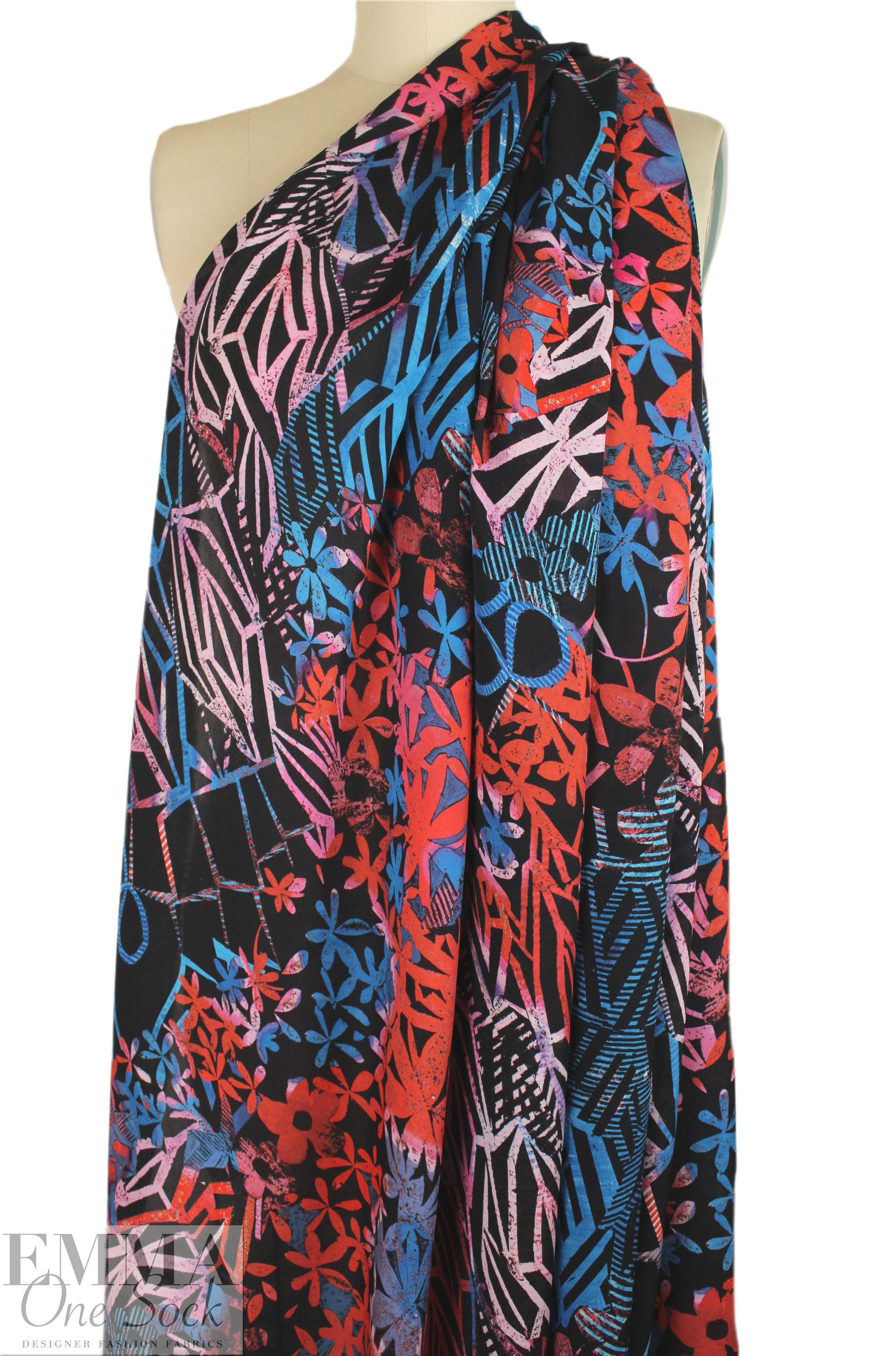 NY designer 'decoflora' silk georgette 1.66 yd